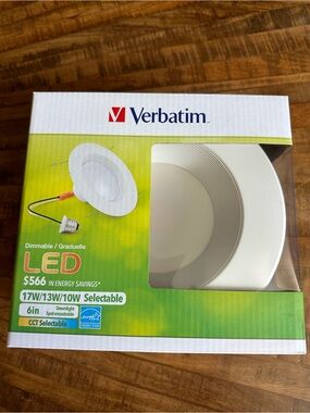 Verbatim White LED Dimmable Selectable Downlight - White